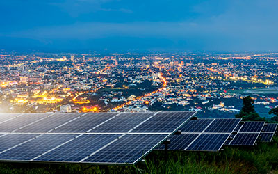 Solar panels on buildings